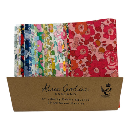 Alice Caroline Liberty 5” Fabric Squares 20pk (various colour-ways)