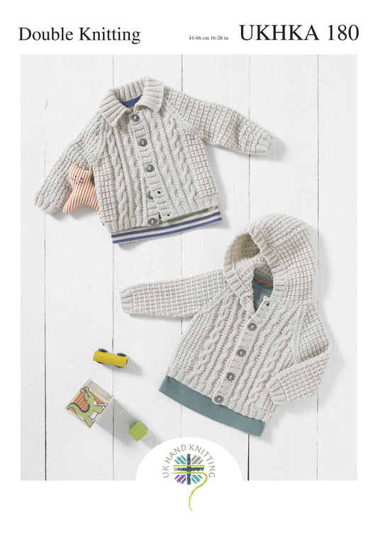 UKHKA 180 Baby & Child Cardigan Knitting Pattern