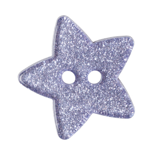 18mm Glitter Heart 2 Hole Button (Various Colours)