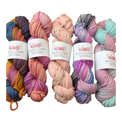 Speckle and Stripe Luxury Hand Dyed Chunky Yarn 100g