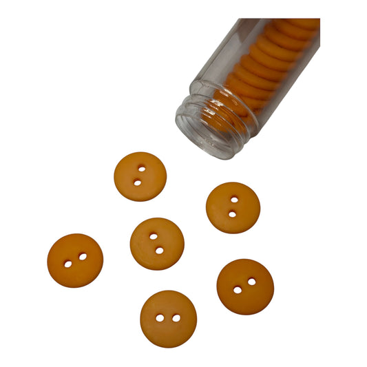 15mm Matte Tangerine 2 Hole Smartie Button