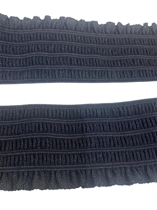 52mm Black Frill Edge Elastic (Price per 25cm)