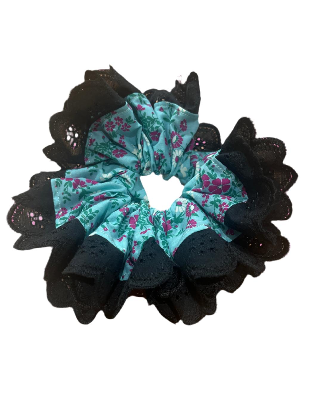 Floral Black Trim XXL Scrunchie