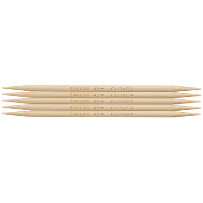 Clover Takumi Bamboo Double Pointed Knitting Needles 12.5cm (Various Sizes)