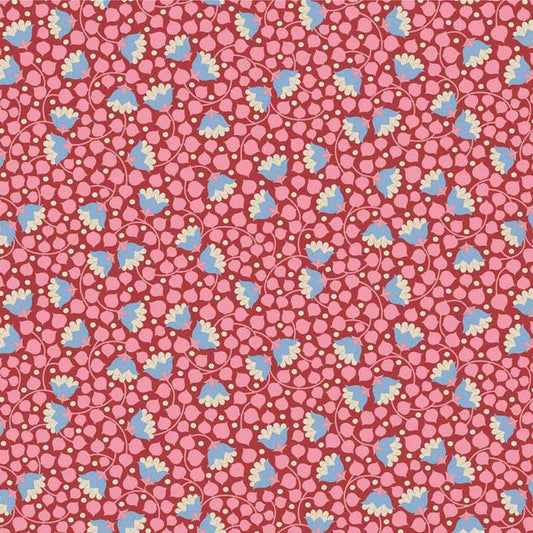 Tilda Wallflower 100% Cotton Fabric - Bell Flower Pink (Price Per Metre)