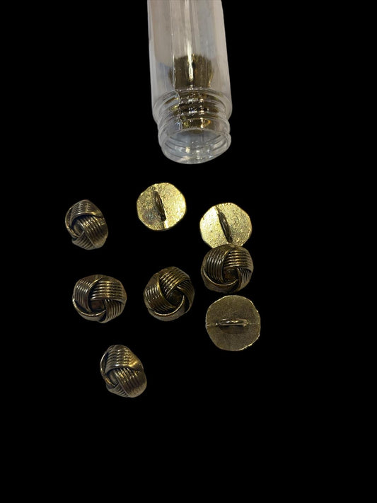 11mm Antique Gold Metal Knot Shank Button