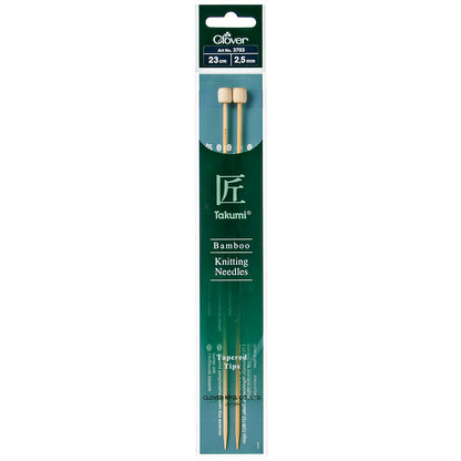 23cm Clover Single-Ended Knitting Pins - Takumi Bamboo (2mm - 7.00mm)