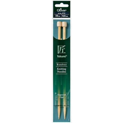 23cm Clover Single-Ended Knitting Pins - Takumi Bamboo (2mm - 7.00mm)