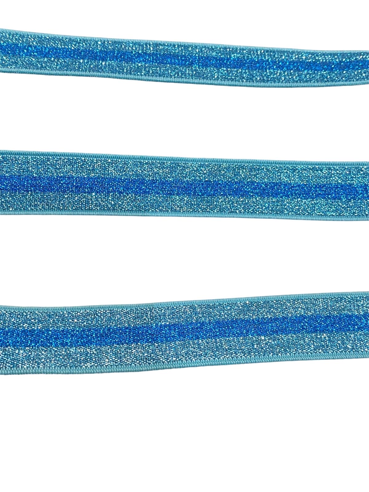 25mm Stripe Glitter Elastic - 2 Colours (Price per 25cm)