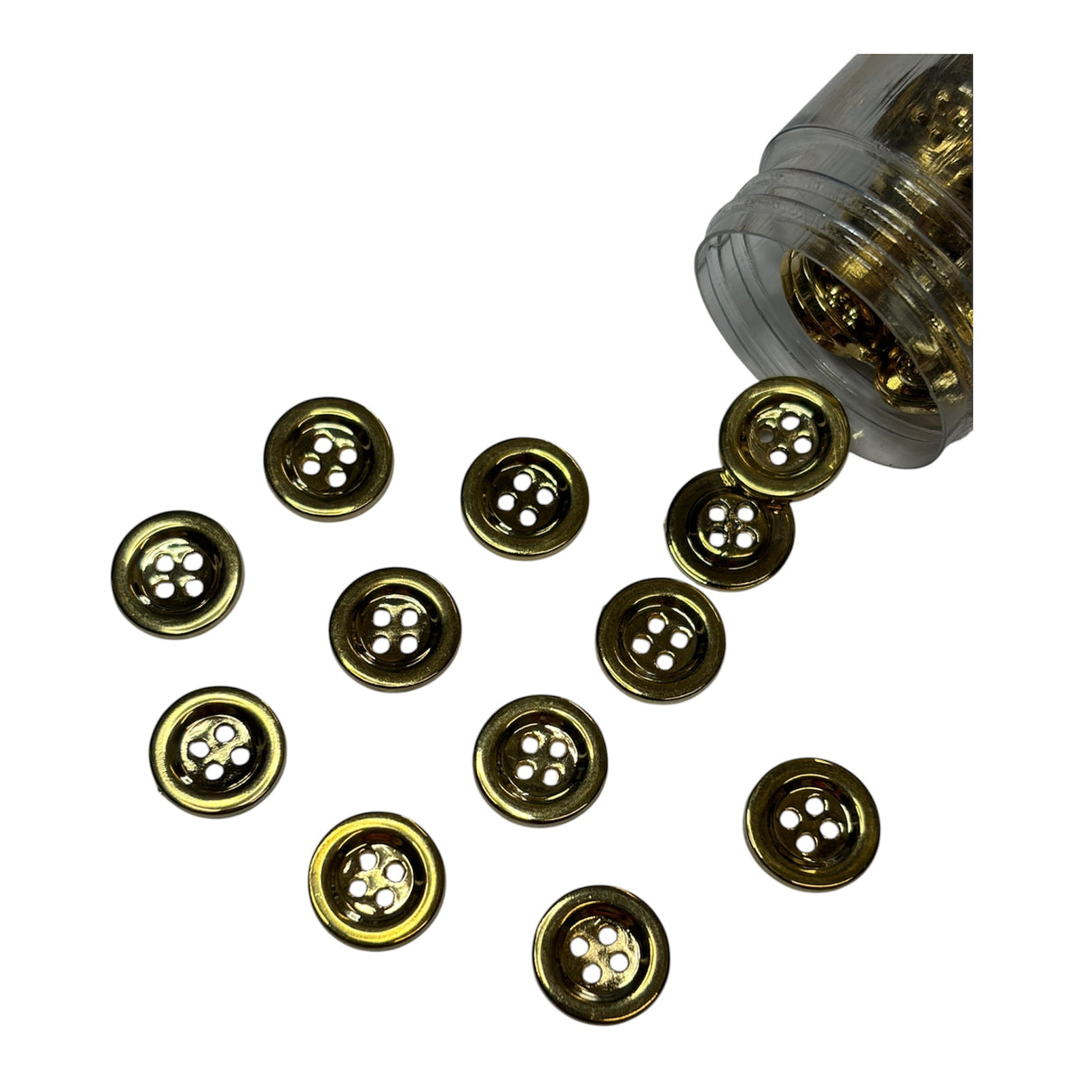 11mm Gold 4 Hole Shirt Button