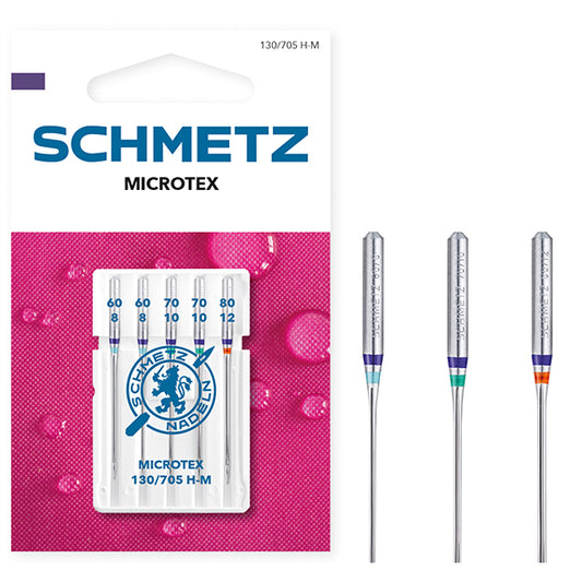 60(8) to 80(12) Schmetz Microtex Needles