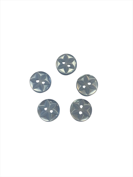 14mm Baby Blue Star 2 Hole Button