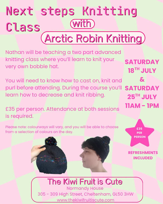 Next Steps Knitting Class - Bobble Hat 18/07/2026 & 25/07/2026