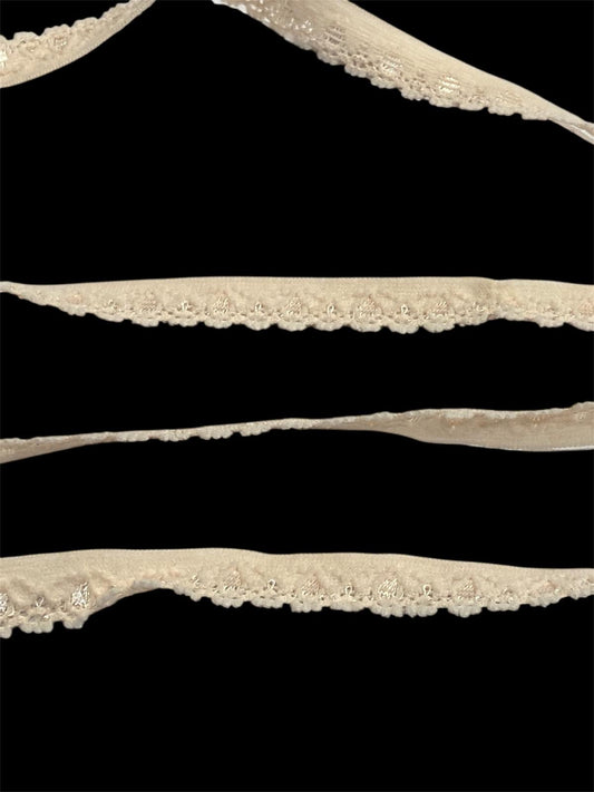 13mm Lace Edge Soft Lingerie Elastic - Peach (Price per 25cm)