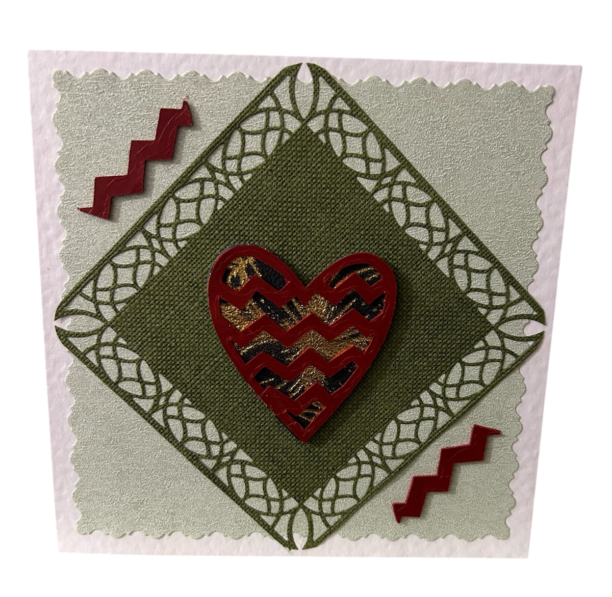 Rosie’s Crafts Leather Heart Greetings Card