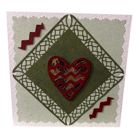 Rosie’s Crafts Leather Heart Greetings Card