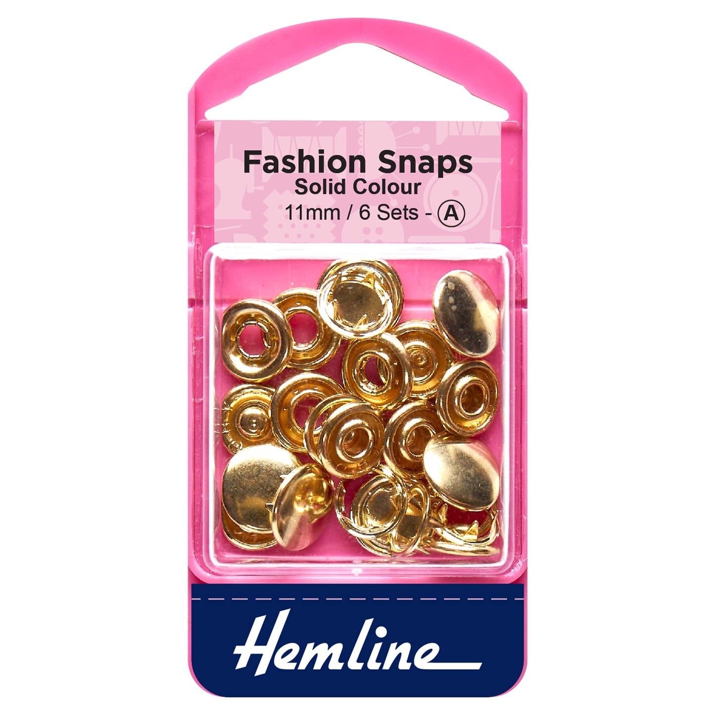 Hemline 11mm Fashion Snaps (various colours)