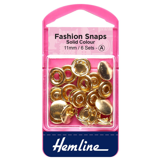 Hemline 11mm Fashion Snaps (various colours)