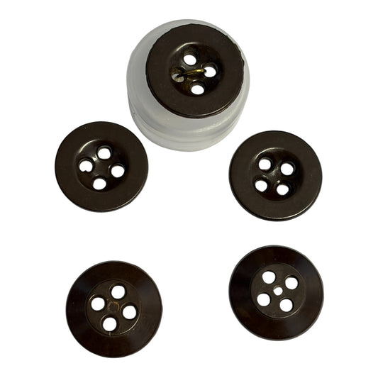 17mm Dark Brown Dipped Centre 4 Hole Button