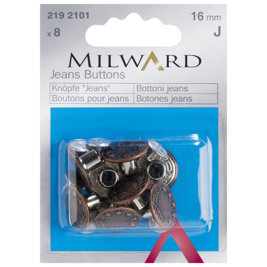 Milward Jeans Buttons - 16mm