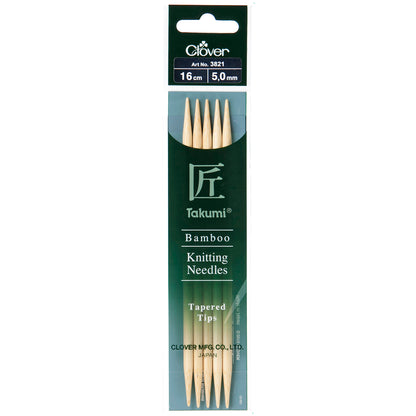Clover Takumi Bamboo Double-Pointed Needles (16cm)