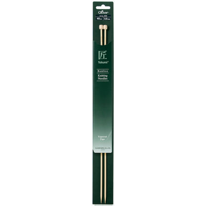 40cm Clover Single-Ended Knitting Pins - Takumi Bamboo (3.5mm & 5mm)