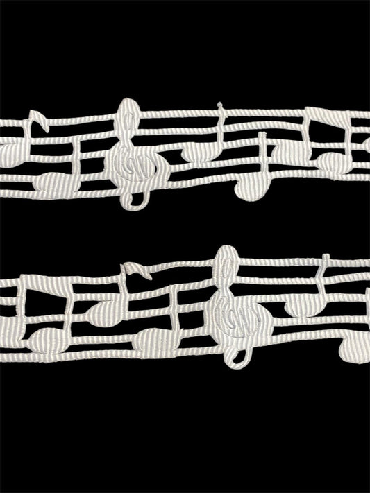 28mm Music Note Laser Cut Grosgrain Ribbon (Price per 25cm)