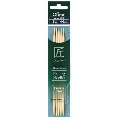 Clover Takumi Bamboo Double-Pointed Needles (16cm)