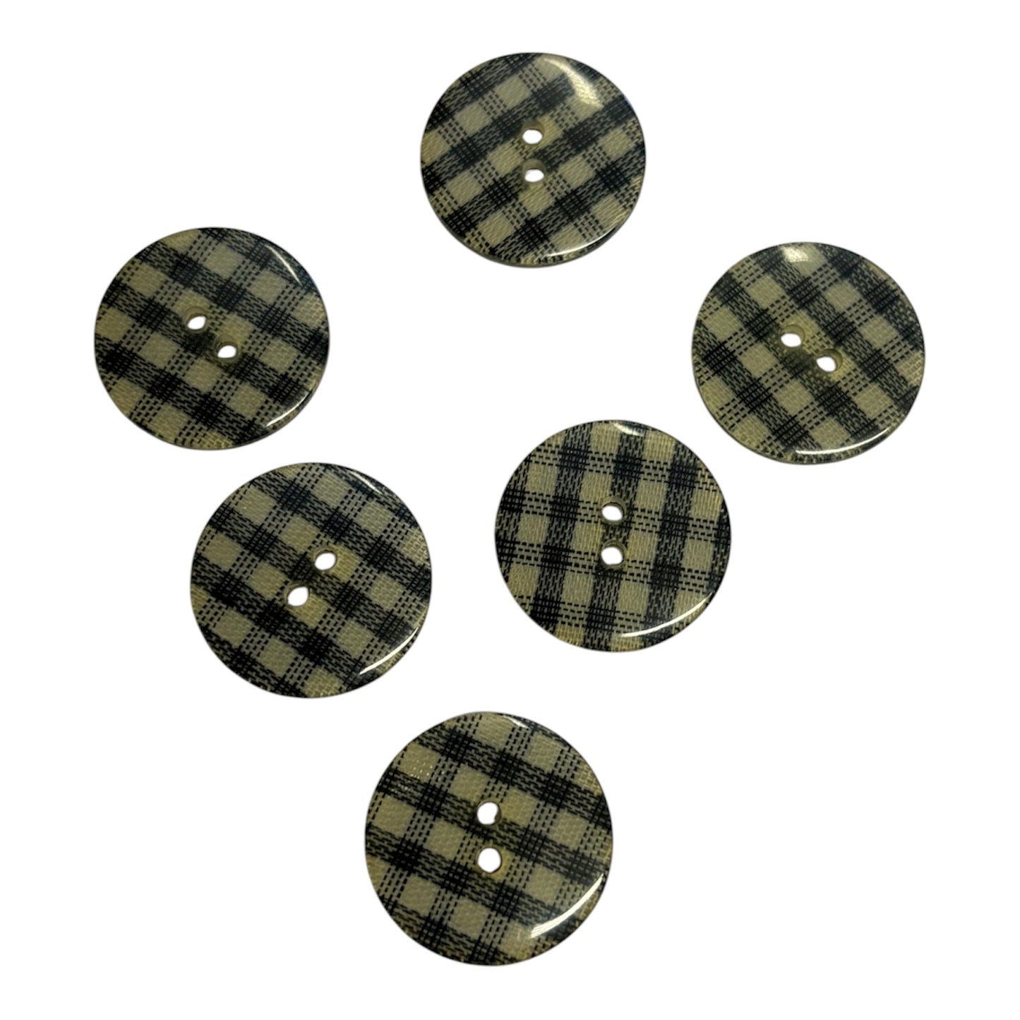 Black Check 2 Hole Buttons (3 Sizes)