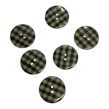 Black Check 2 Hole Buttons (3 Sizes)