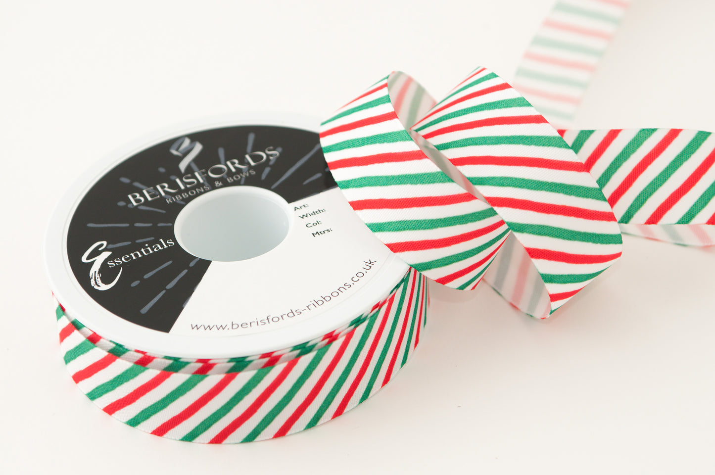 25mm Berisfords Candy Stripe Ribbon (Price per 25cm)