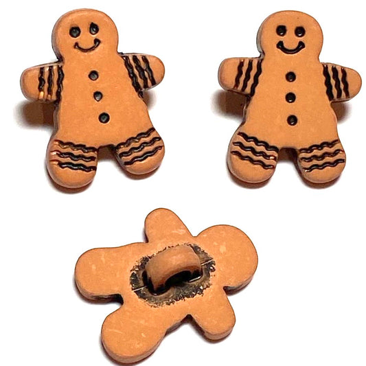 13mm Gingerbread man button (B01)