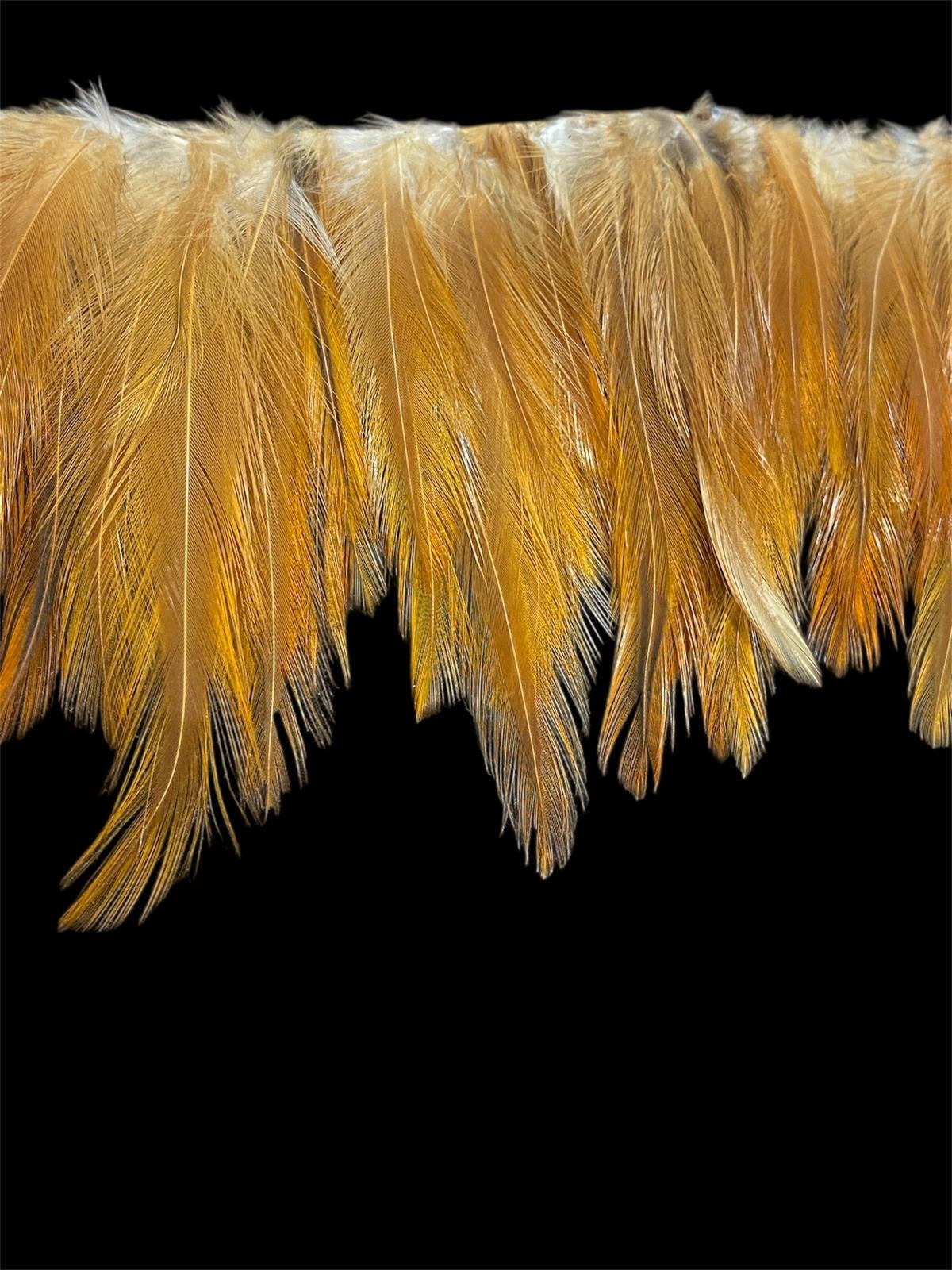 15cm Rooster Feather Trim - Brown (Price per 25cm)
