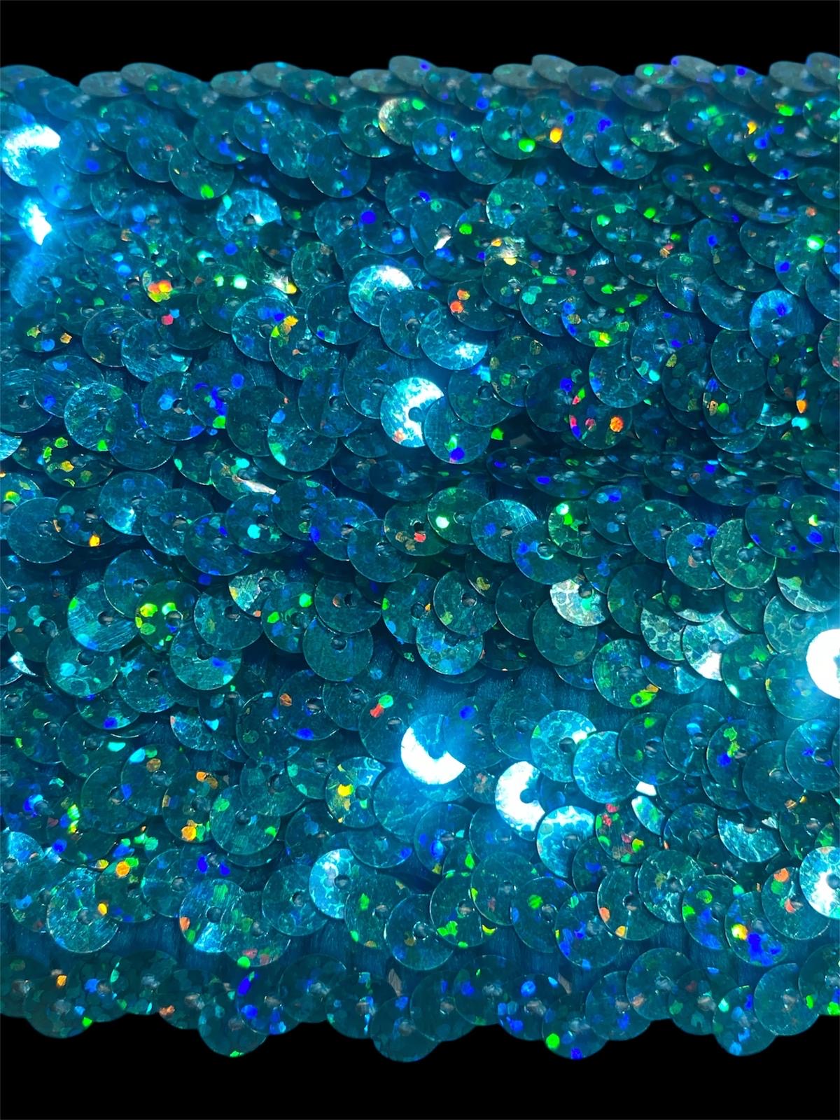 11mm Holographic Stretch Sequin - 4 Colours (Price per 25cm)