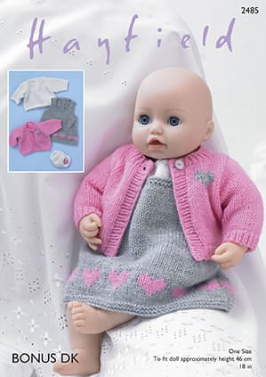 Hayfield Bonus Baby Dolls Outfit DK Knitting Pattern 2485