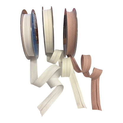 20mm Safisa Linen and Cotton Blend Bias Binding (Various Colours, Priced per 25cm)