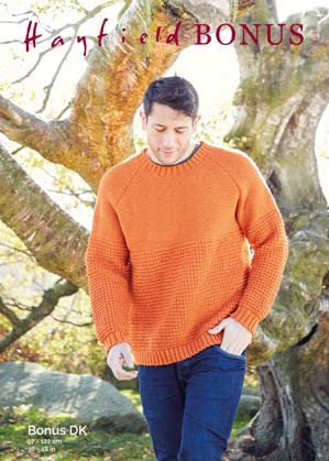 Hayfield 8286 Man’s Sweater Knitting Pattern DK