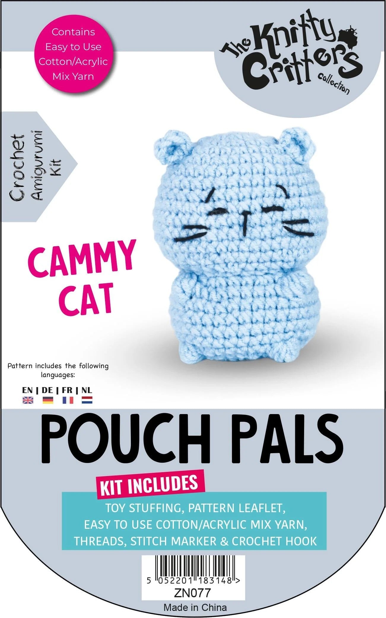 Pouch Pals Amigurumi Crochet Kit Cammy Cat