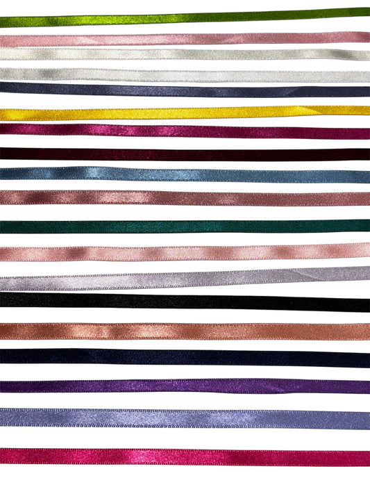 7mm Berisfords Double Faced Ribbon - 19 Colours (Price per 25cm)