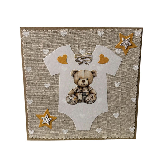 Rosie’s Crafts Baby Teddy Handmade Greetings Card