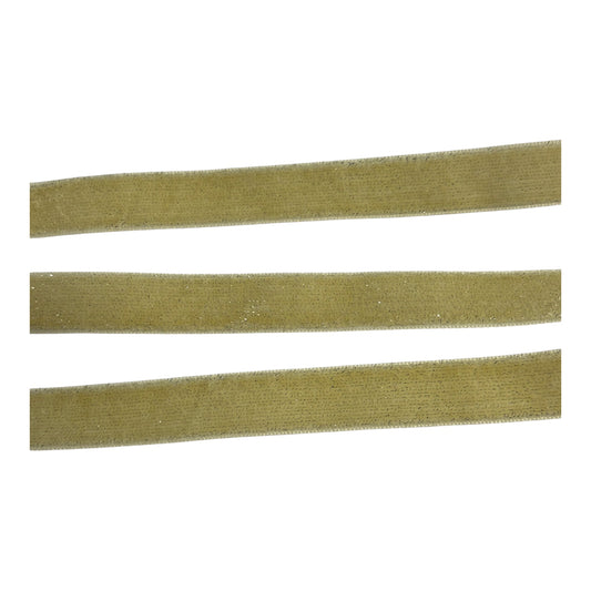 20mm Cream Tinsel Velvet Ribbon (Priced per 25cm)