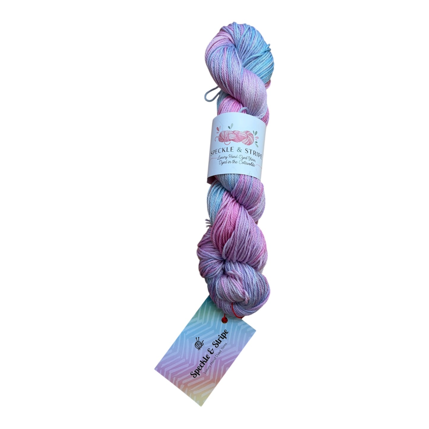 Speckle and Stripe Luxury Hand Dyed Cotton Yarn Dk 100g