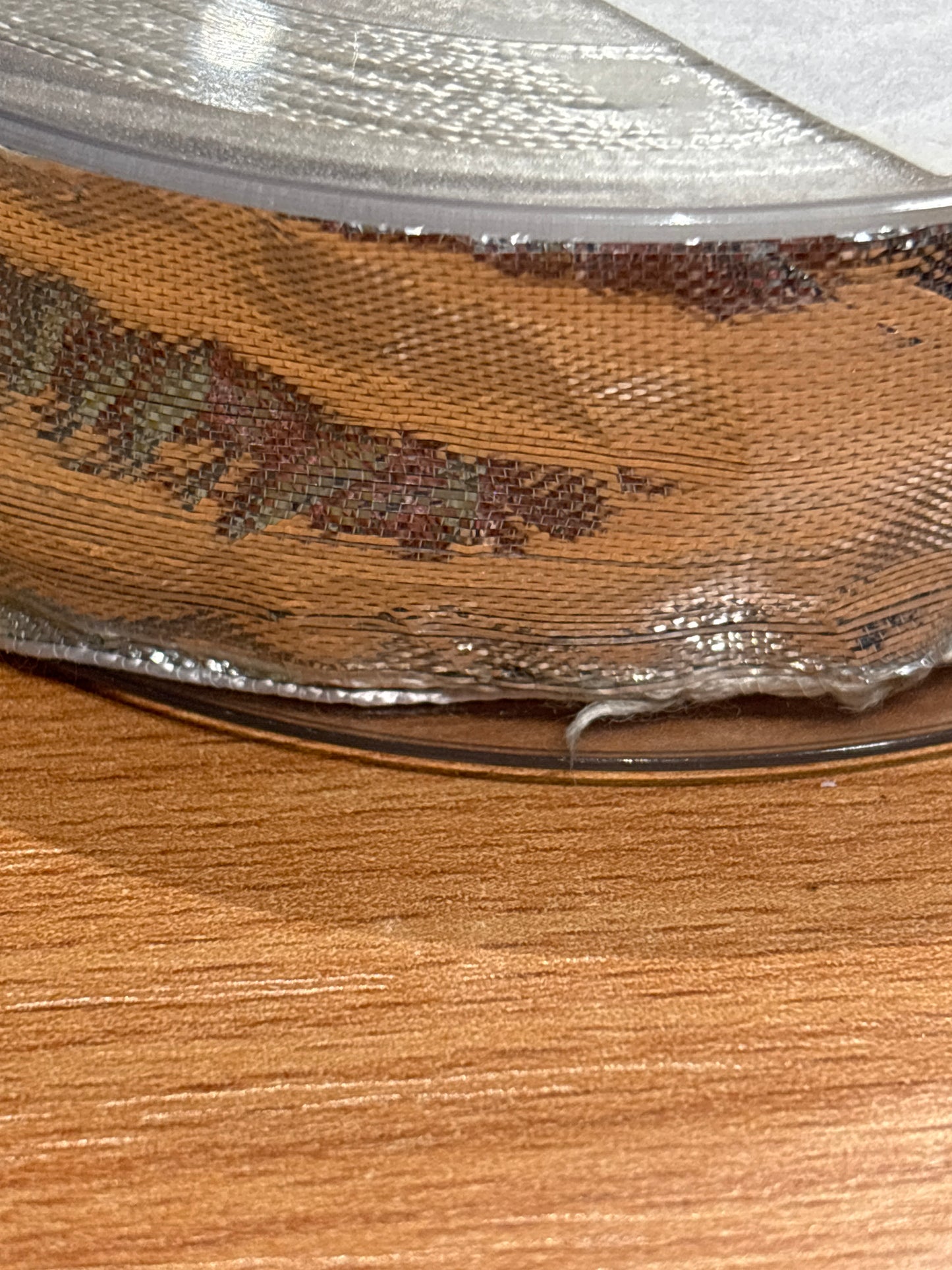 25mm Embossed Lamè Ribbon - Silver (Price per 25cm)