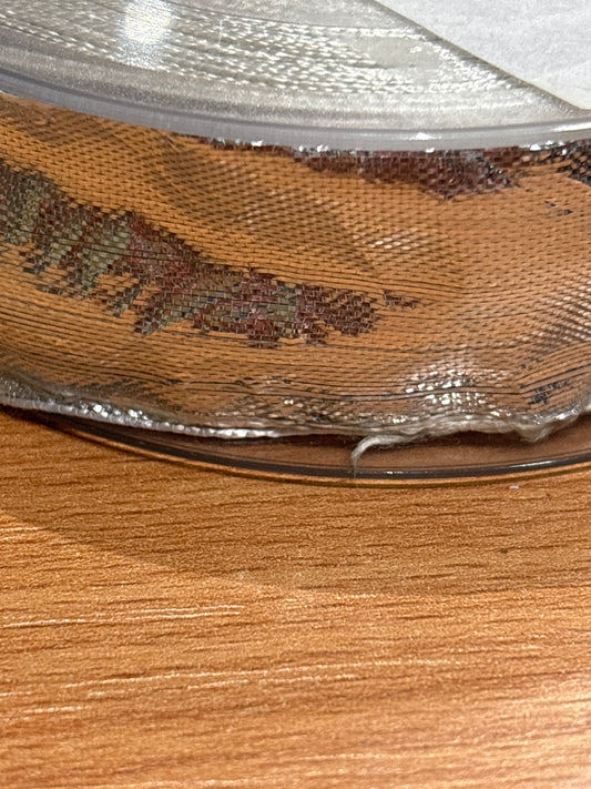 25mm Embossed Lamè Ribbon - Silver (Price per 25cm)