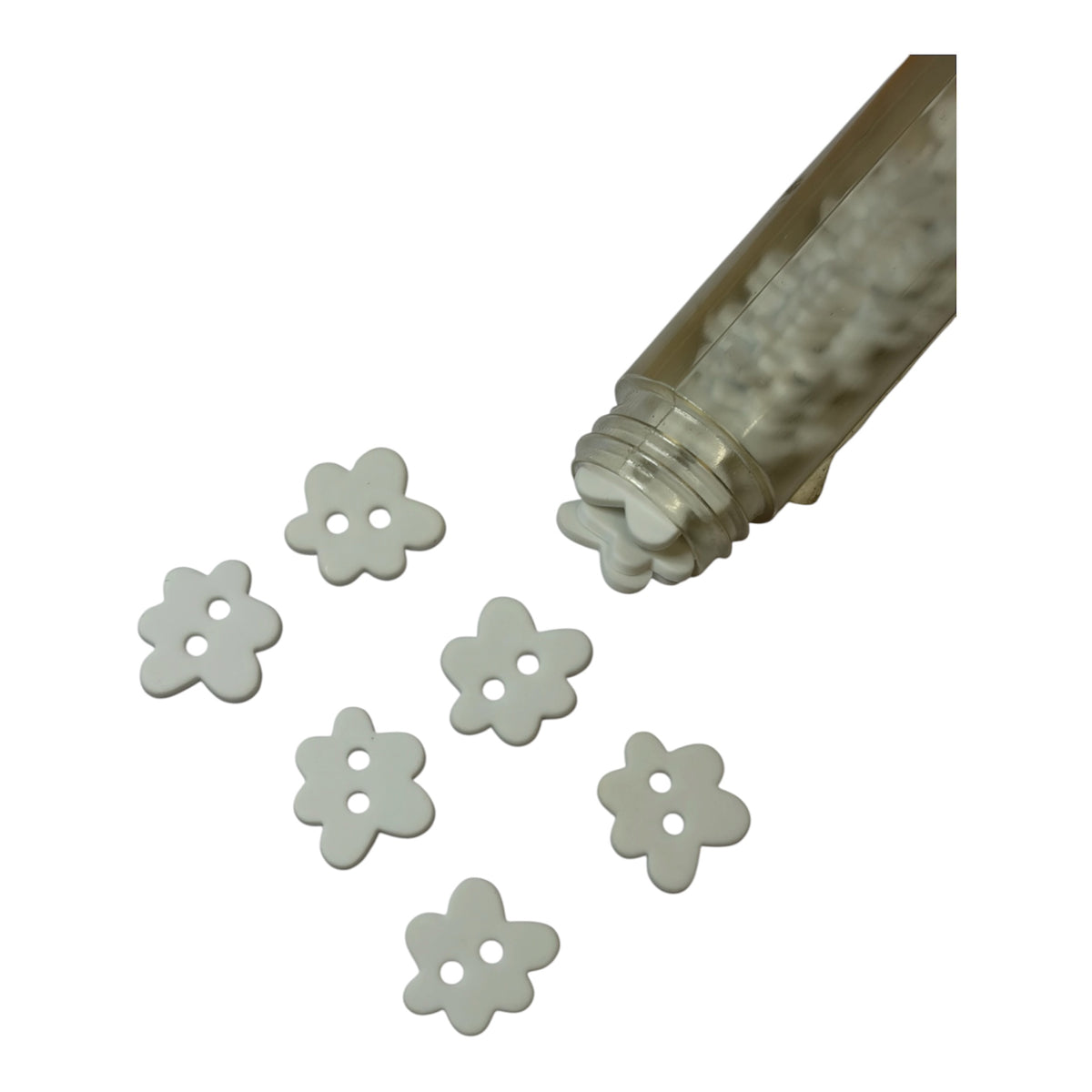 15mm White Cloud 2 Hole Button