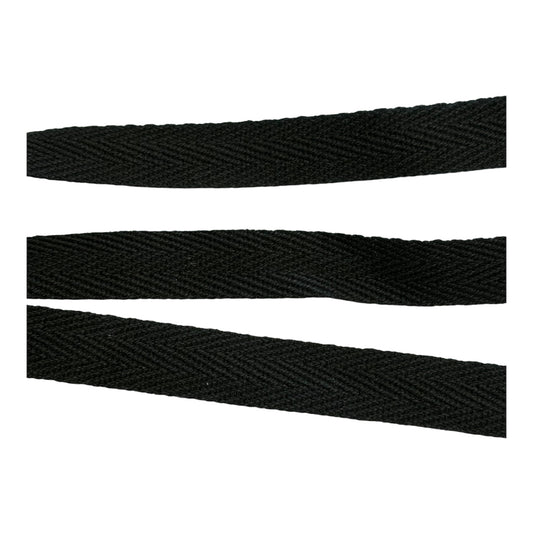 13mm Black Herringbone Tape (price per 25cm