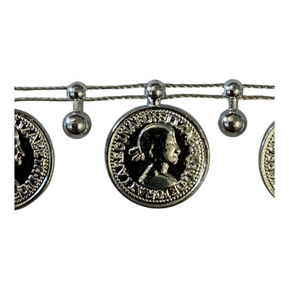 19mm Silver Coin Trim (Priced per 25cm)