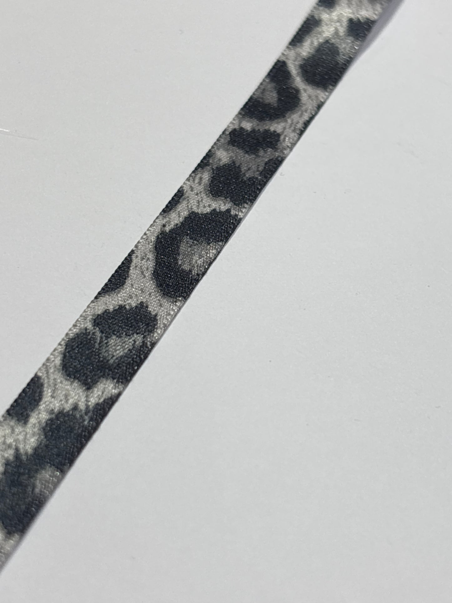 10mm Silver Leopard Print Ribbon (Price per 25cm)
