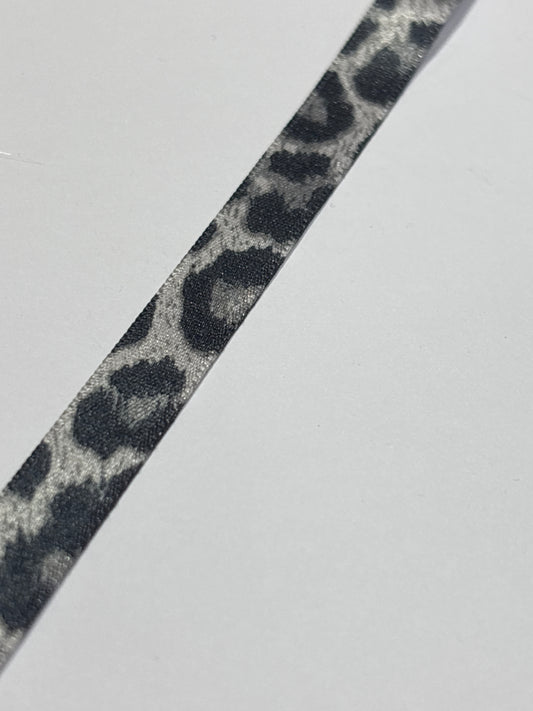 10mm Silver Leopard Print Ribbon (Price per 25cm)
