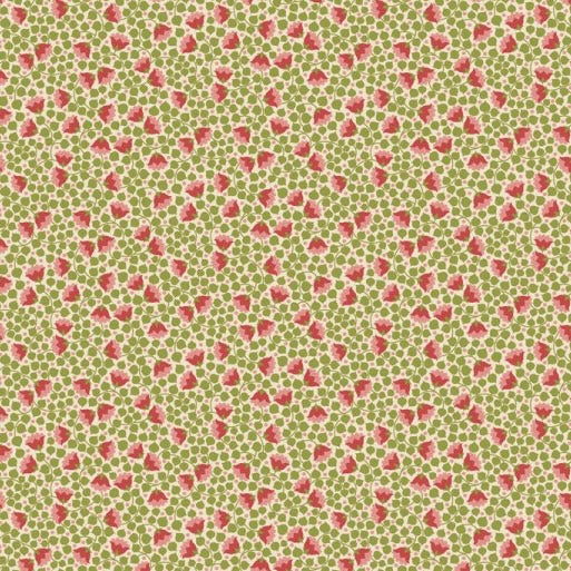 Tilda Wallflower 100% Cotton Fabric - Bell Flower Green  (Price Per Metre)